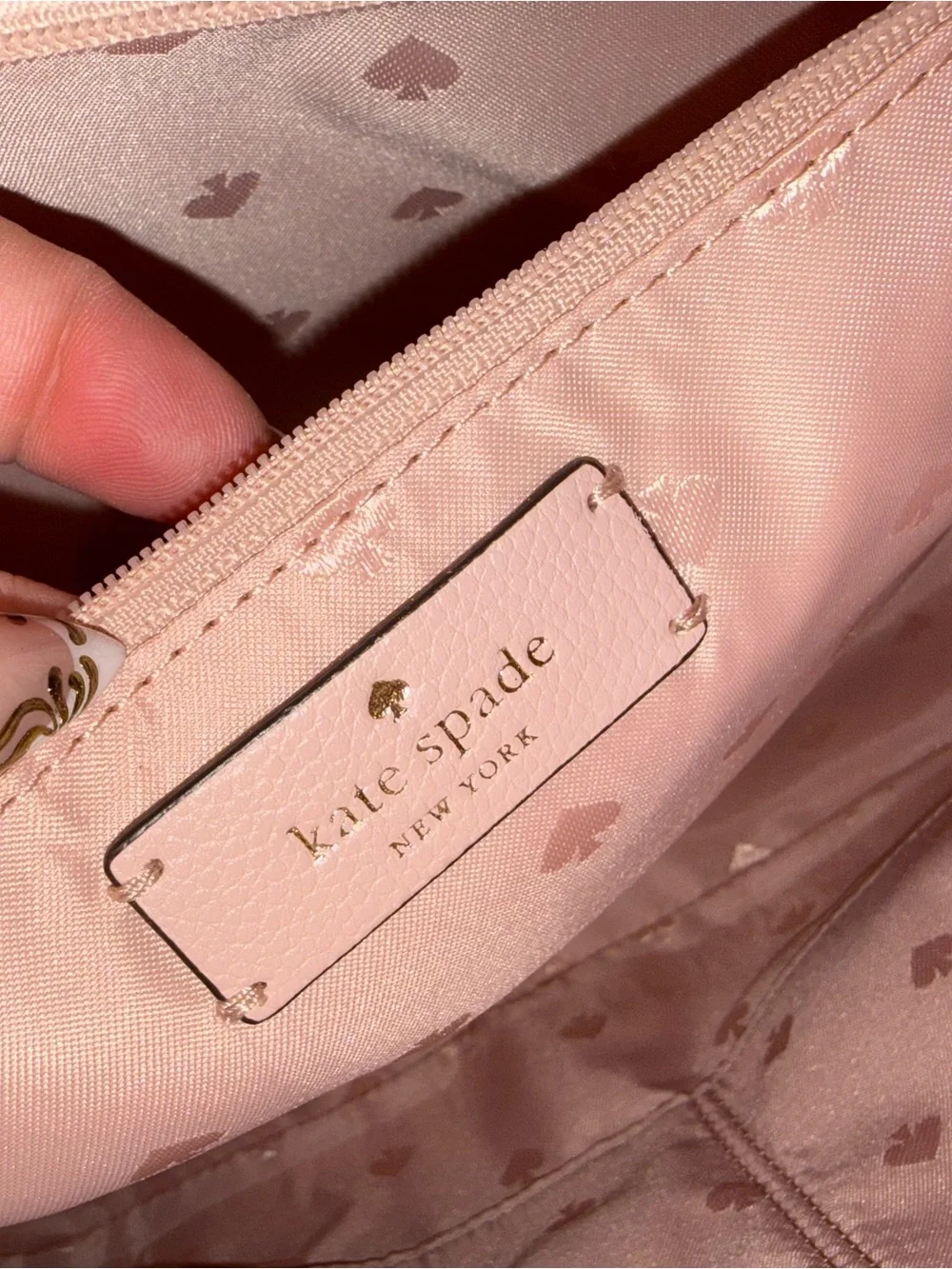 kate spade Blush Pink Pebbled Leather Satchel with Crossbody Strap